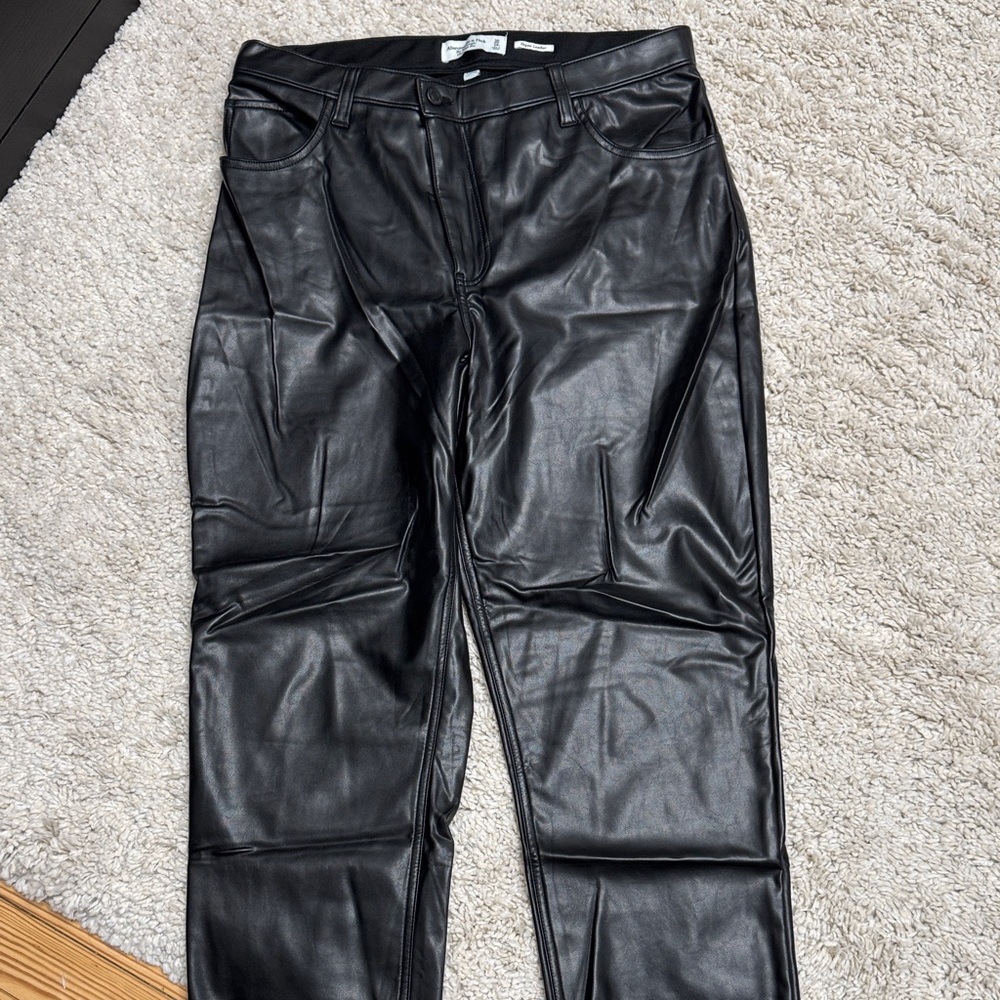 Abercrombie & Fitch Vegan Leather Cross Over Waist Pant